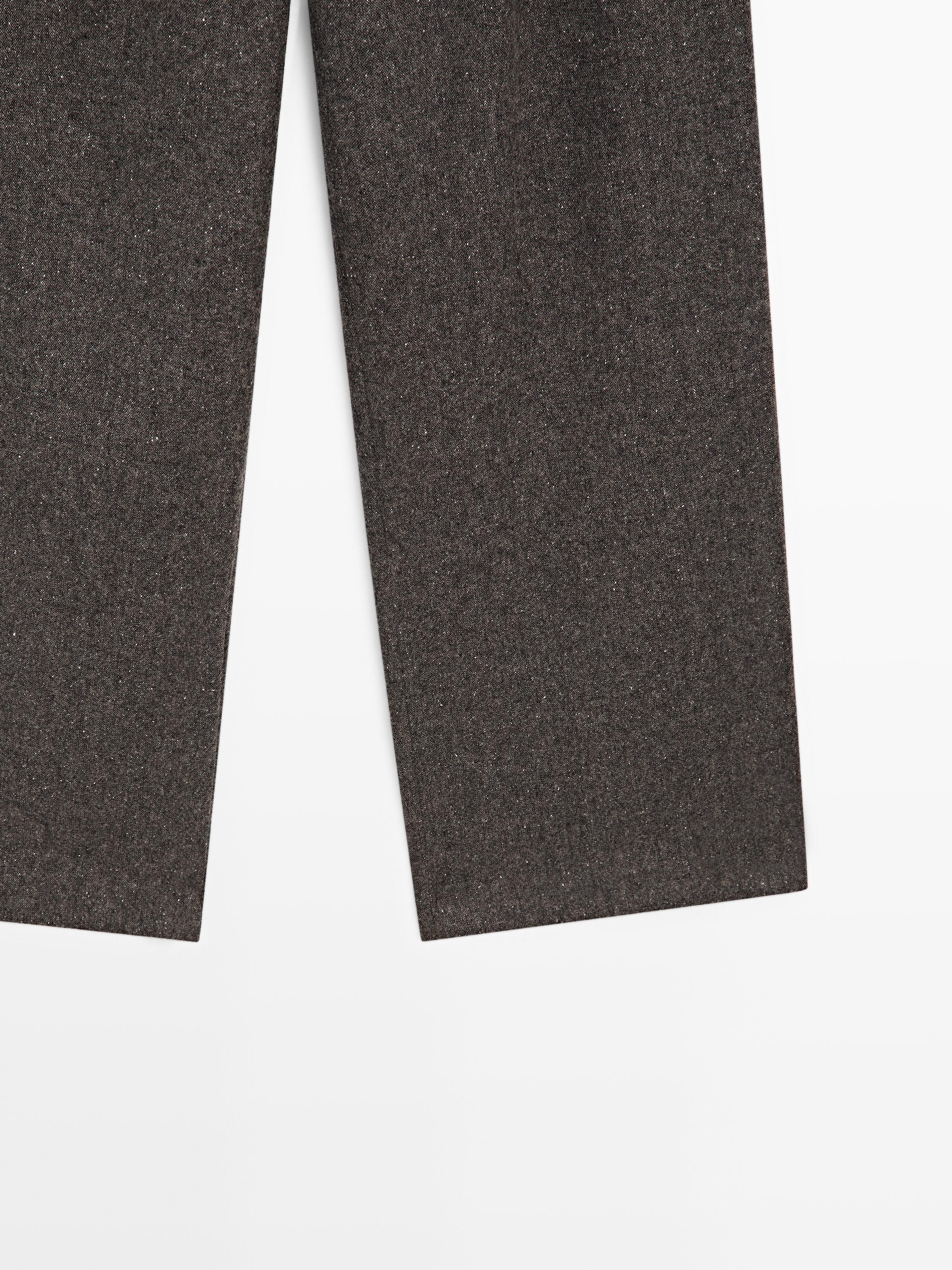 Knickerbocker yarn effect suit trousers